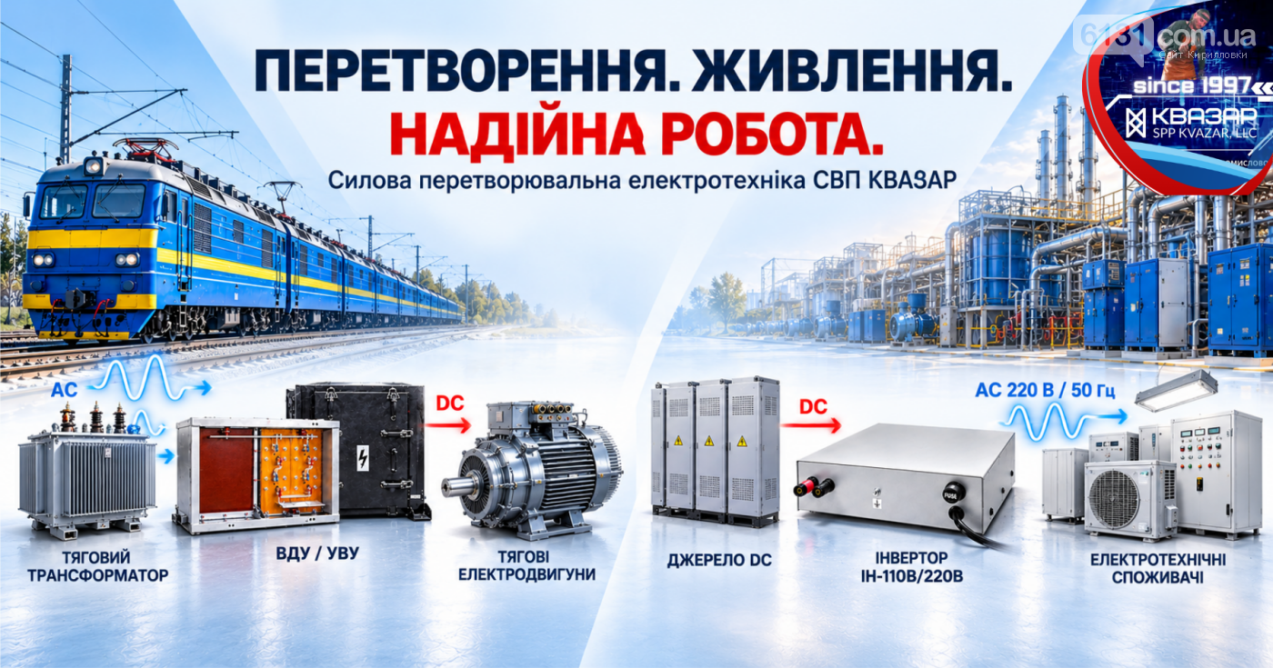 Силові випрямні установки та інвертори для різних завдань перетворе... Силові випрямні установки та інвертори для різних завдань перетворення електроенергії., СВП КВАЗАР