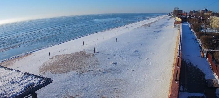 Зима не надовго завітала на узбережжя Азовського моря в Кирилівці
