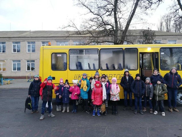 Сьогодні відбувся перший рейс новенького шкільного автобусу в Охримівці