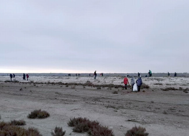 На узбережжя Молочного лиману в Охримівці висадився екологічний десант 